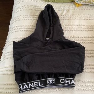 Black crop Chanel hoodie